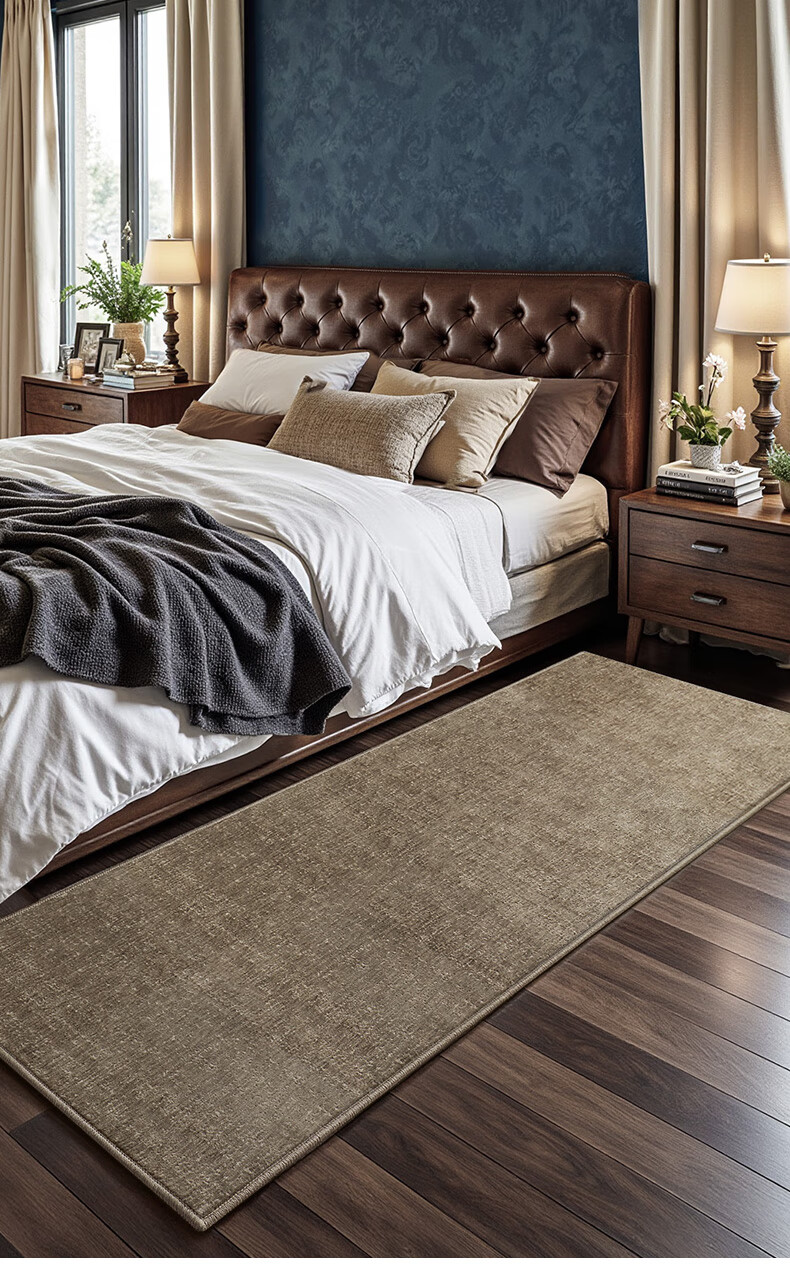 Dajiang Bedside Rug, Bedroom And Dressing Room High-End Feel Bed Runner, Long Strip Front-of-Room Carpet, 60x180cm 2