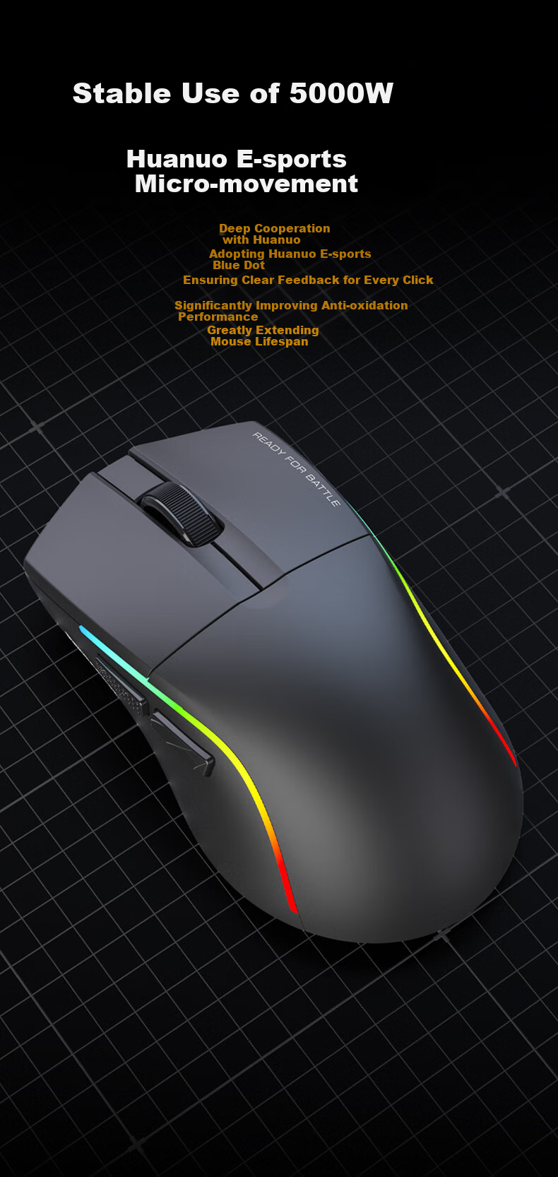 REDRAGON G58 Gaming Mouse, PAW3395 Wireless Gaming Mouse, Ergonomic Mouse, New Year Gift, Black 2