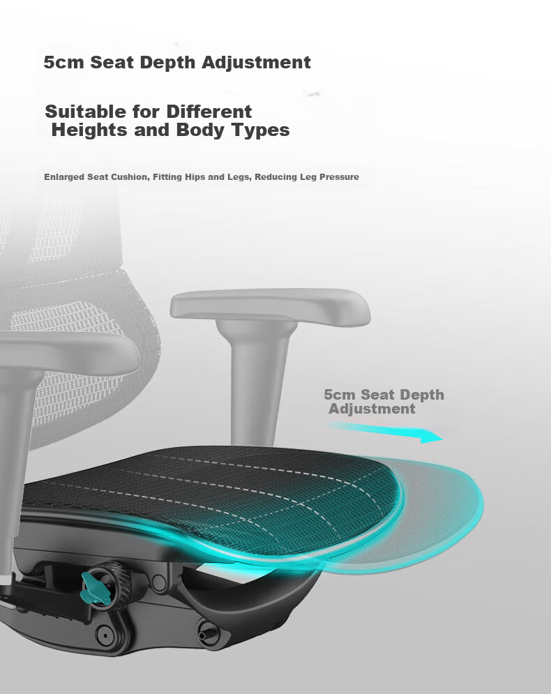Ergonor Baoying Ergonomic Chair, Computer Chair, Comfortable Office Chair, Gaming Chair, Silver White + Reclining Seat 18