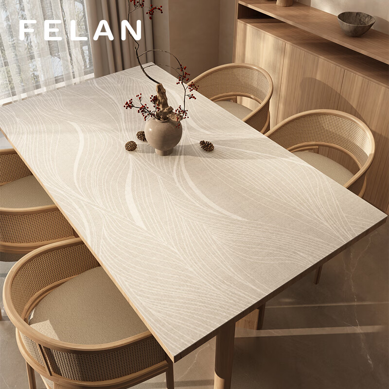 Fengliang Waterproof Oil-Resistant Thickened Table Mat Tablecloth Desktop Protective Mat Stain-Resistant Wash-Free Heat Insulation Coffee Table Desk Mat Customizable