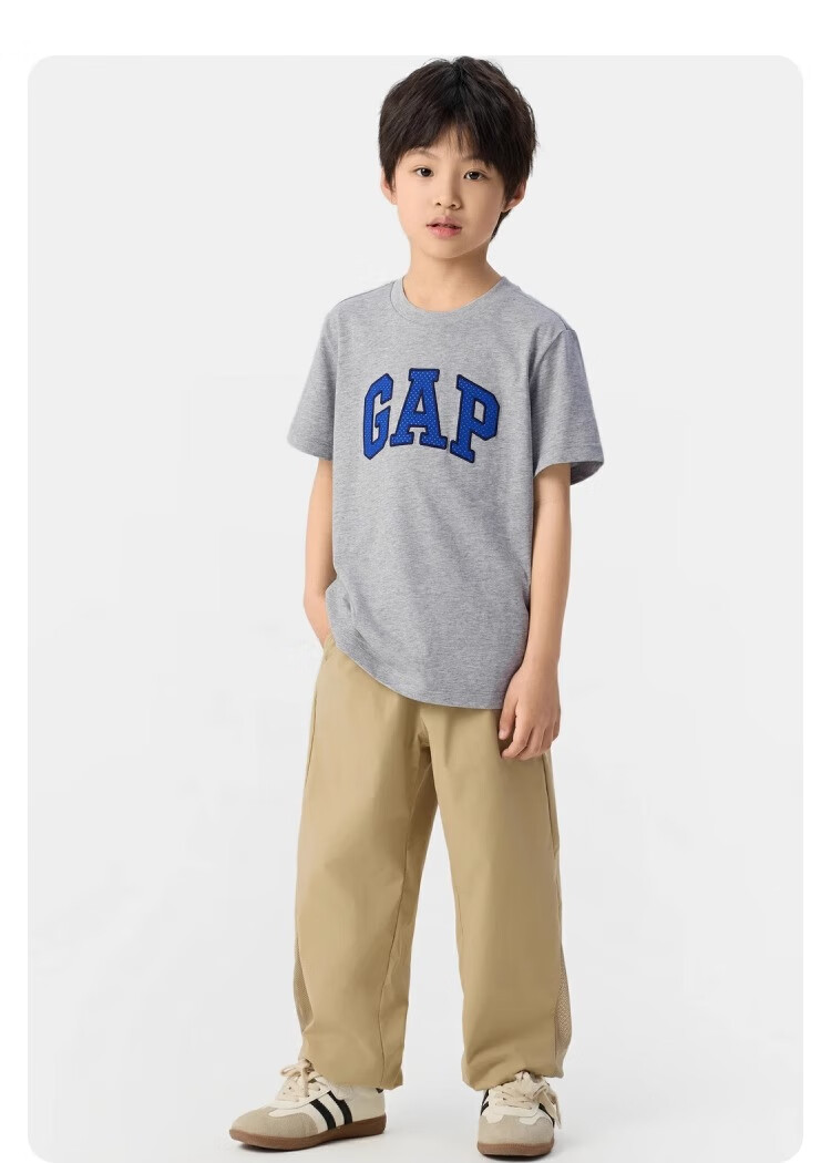 GAP [Same Style for Older And Younger Kids] Boys' Summer Moisture-Wicking Quick-Dry Short-Sleeve T-Shirt Children's Clothing 775228 11