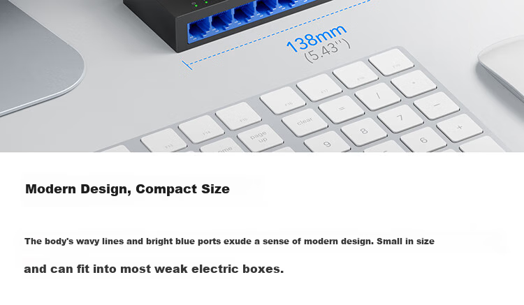 CUDY 5-Port 100Mbps Switch, 5-Port 100Mbps Network Switch, Network Port Expander, Ethernet Splitter, for Surveillance, Enterprise And Home Use, Plug-And Wall-Mountable 1