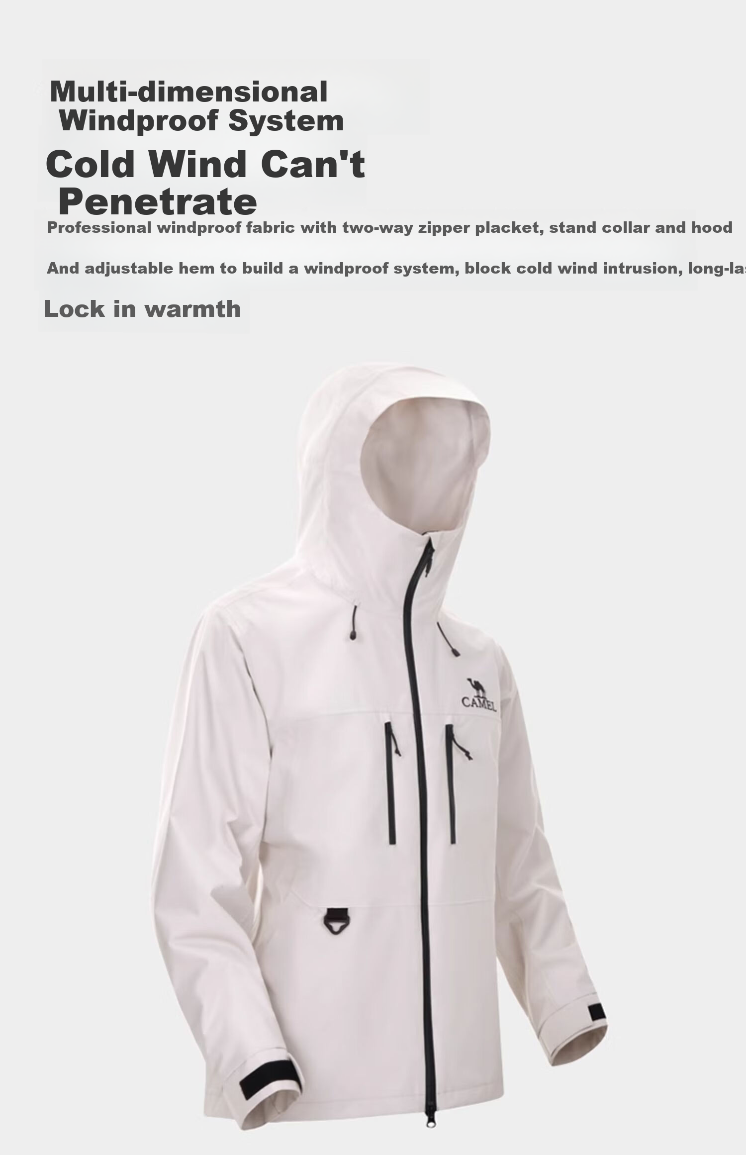 CAMEL Outdoor Hardshell Jacket, Single-Layer Lightweight Windproof And Storm-Proof Mountaineering Coat, Size M 10