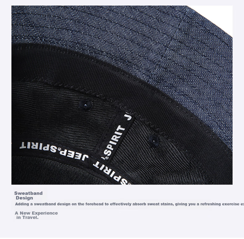 JEEP Men's Fashionable Versatile Trendy Fisherman Hat, Foldable, Suitable for Couples, Fishing Cap, Sports Cycling Outdoor Use 9