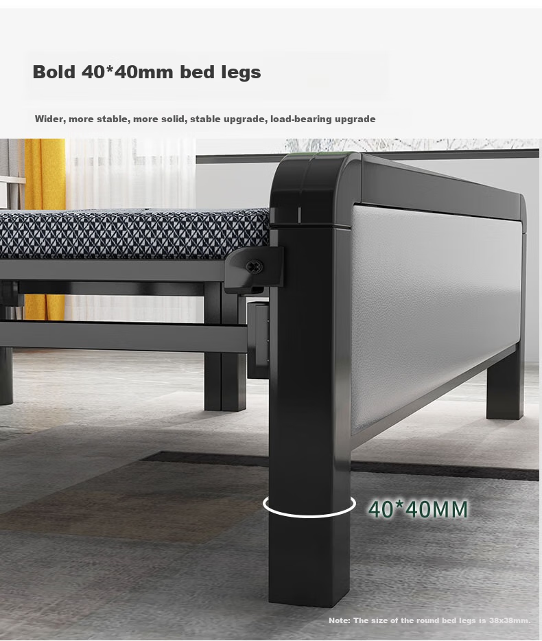 Chibailun Folding Bed, Single Bed for Adults, Office Nap Bed, Home Simple Bed, Accompanying Care Bed, Simple Hard Board Bed, Iron Bed 3