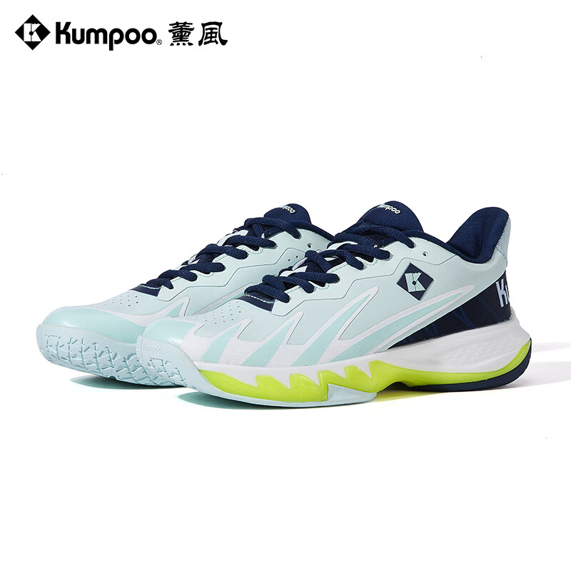 KUMPOO Shura Feather Badminton Shoes ACF Cushioning Rebound Breathable Anti-Torsion Sports Shoes KH-G828 Water Blue/Dark Blue Size 37