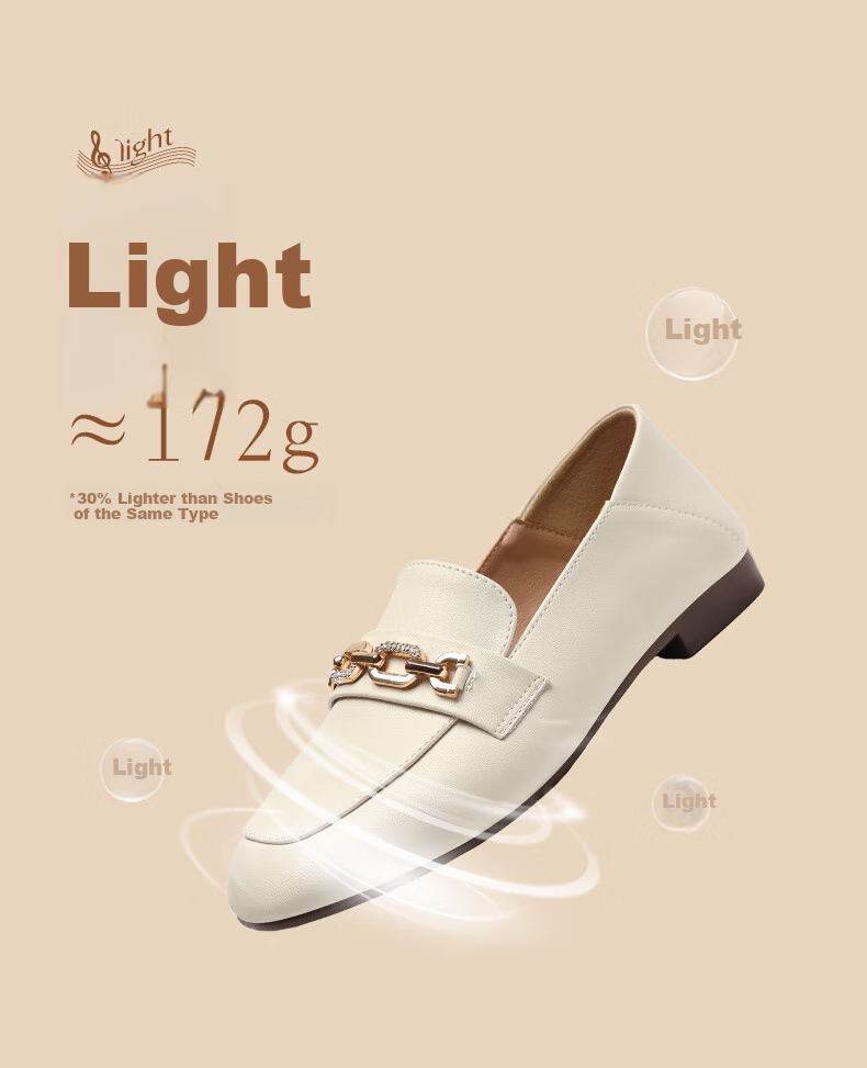 ZHR Flat Women's Shoes for Spring And Autumn, Slip-On Loafers, Versatile Commuter Shoes with Soft Soles, Leather Shoes AH608 Black Size 38 3