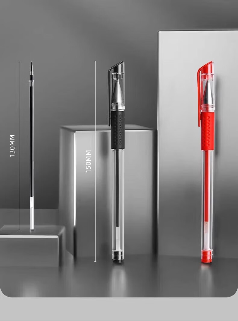Mingyu Red Pen 0.5mm Red Gel Ink Rollerball Pen Quick-Dry Carbon Fiber Pen for Grading and Signing, Full Needle Tube, Teacher and Office Essential, Pack of 20 21