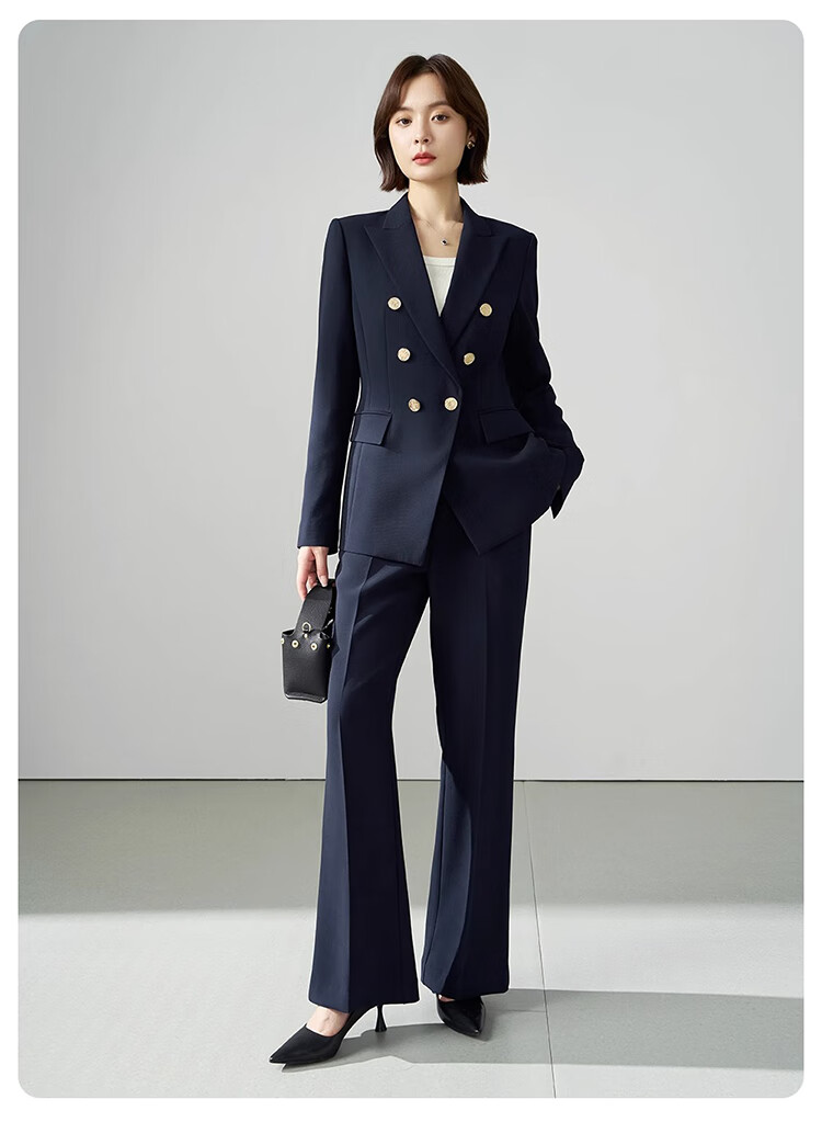 Bodexiaojie Women's High-End Suit Set for Commuting, Interviews, Professional Wear, Wrinkle-Resistant Business Blazer for Petite Figures 8