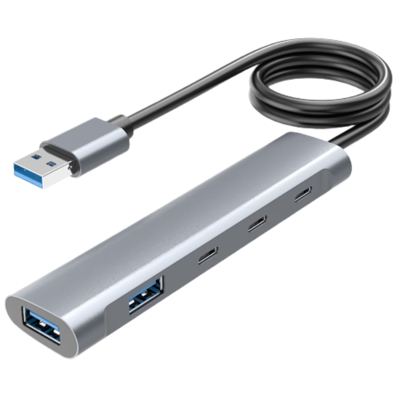 Youlianxing USB 3.0 Docking Station Splitter 1 to 4 Ports 2m USB/Type-C Expansion Hub Desktop PC Extension Cable YLX-RS535AM