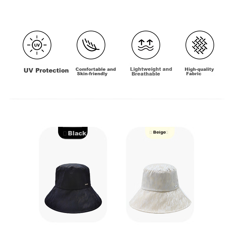 ELLE Sun Hat Gift, Fisherman Hat for Women, UV Protection, Anti-UV Sun Hat, Black Gift for Girlfriend's Birthday 1