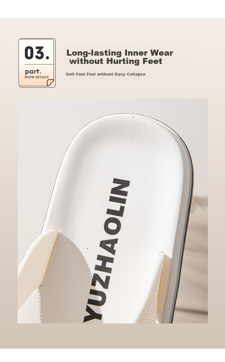 YUZHAOLIN Flip Flops for Men And Women, Beach Sandals, Outdoor Slippers, Thong Sandals, YE408 White, Size 42/43 6
