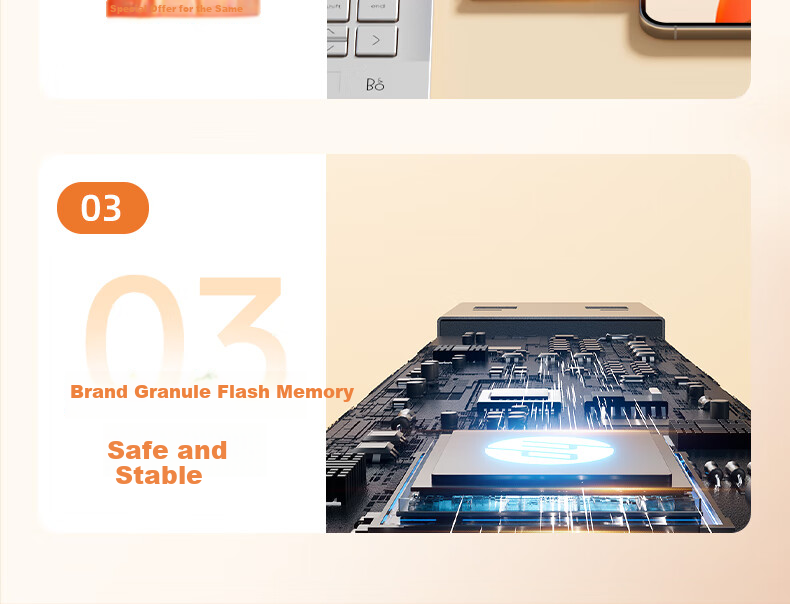 HP 256GB USB3.2 Flash Drive, Xinxinshi Orange Large Capacity USB Drive, High-Speed 220MB/s, for Study, Office, Bidding, Computer, Car Use, Universal Metal Flash Drive 8