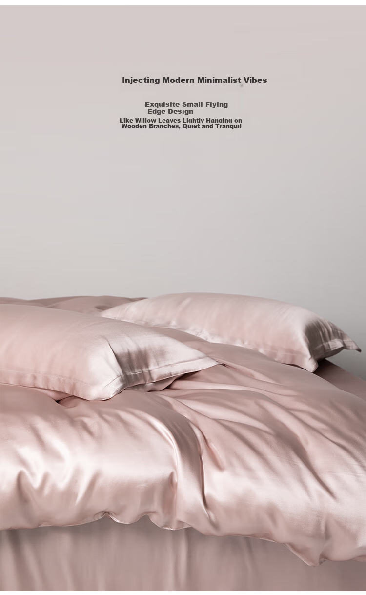 Silk Empress Premium 6A Mulberry Silk 4-Piece Bedding Set 100% Mulberry Silk Bed Linen 200x230cm [Elegant Pink] 12