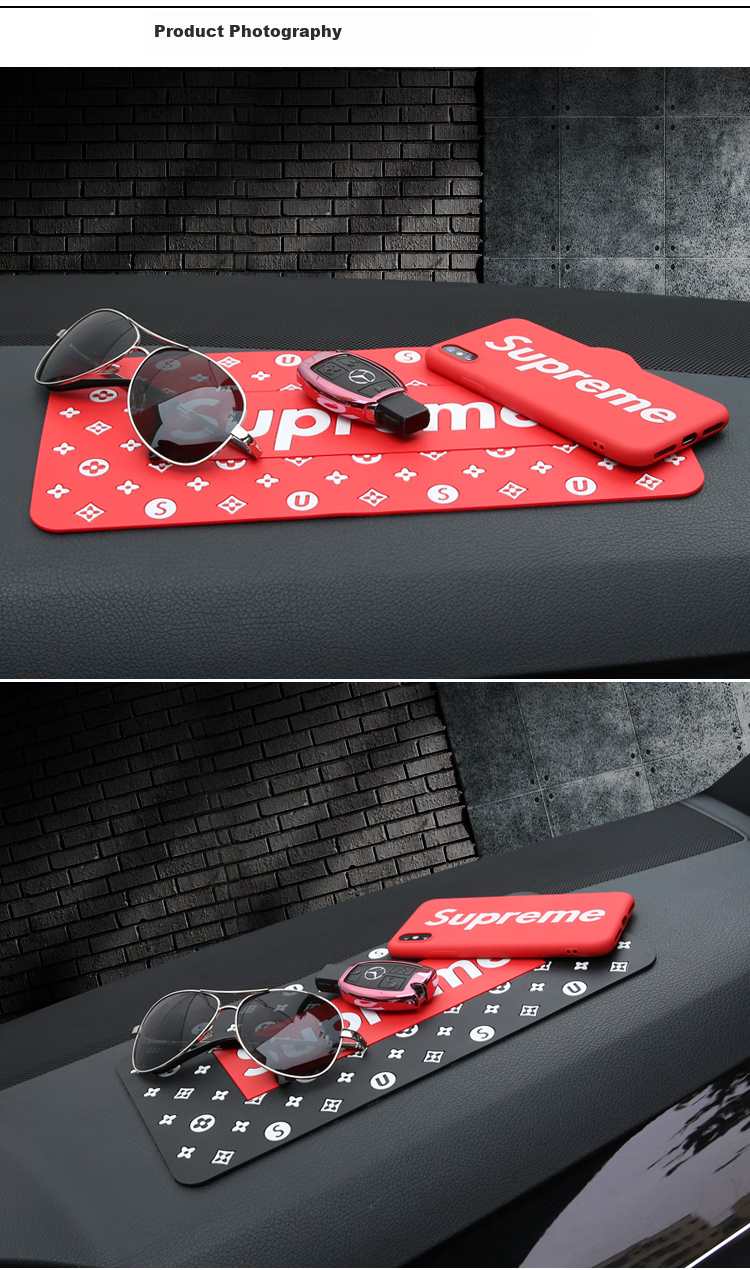 Dijialun Car Anti-Slip Mat, Large Size, Thickened, for Center Console, Car Phone Anti-Slip, In-Car Fragrance Ornament, Storage Pad, Small Monster Desig 5