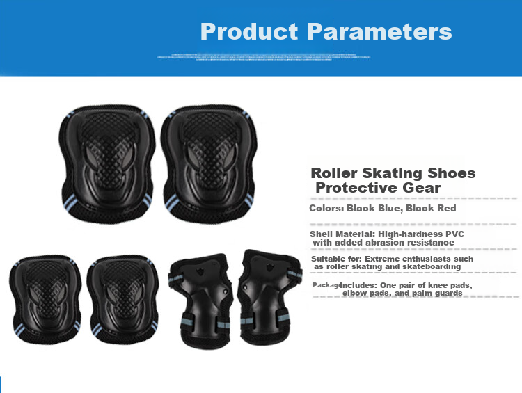 ROADSHOW Roller Skating Protective Gear Adult Knee Pads Elbow Pads Hand Guards Six-Piece Set Skateboard Inline Skates Ice Skates Complete Protective Gear Set 2