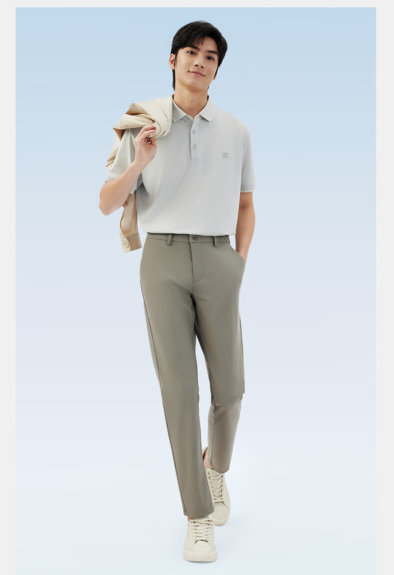 Hodo [Lin Gengxin's Style] Modal Silk Short-Sleeve Cool-Feeling Antibacterial Polo Shirt, Turn-Down Collar T-Shirt 37