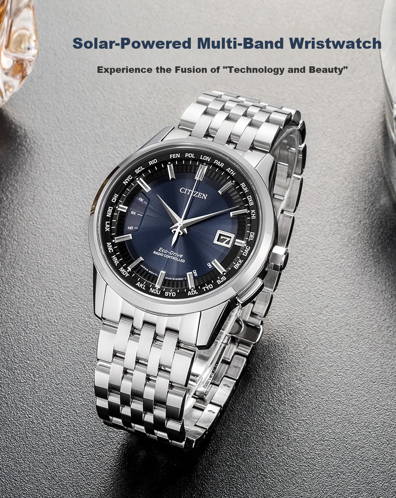 CITIZEN Men's Watch Japanese-Korean Solar Radio Black Dial Super Titanium Business CB5045-60E Father's Day Gift 1
