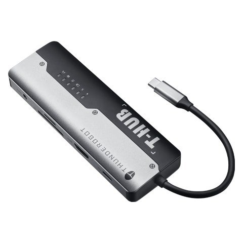 ThundeRobot Type-C Expansion Dock, USB3.0 High-Speed Expansion Dock, 4K60Hz Thunderbolt HDMI Interface Expander, Compatible with MacBook, Huawei Laptops, Converter for IPad