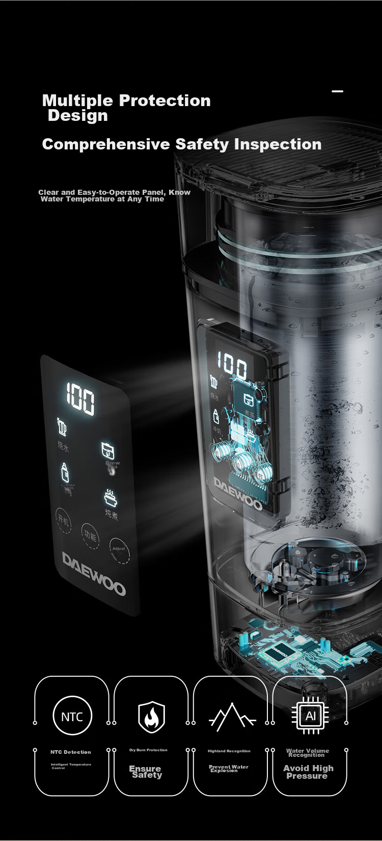 DAEWOO [National Day Outing] Portable Electric Kettle Travel Thermos Insulated Constant Temperature Baby Tea Electric Stew Cup 450ml D9PRO 23
