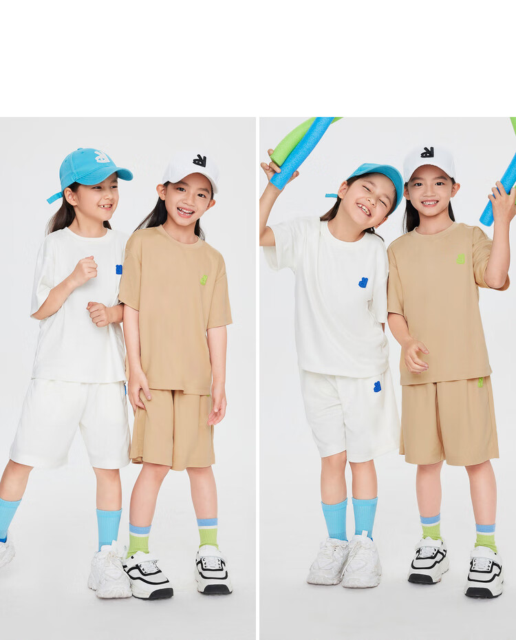 Annil Children's Clothing, Boys And Girls Short-Sleeve T-Shirt, Antibacterial Long-Staple Cotton, Summer Fashion, Pure Cotton, Casual Round Neck, Loose Fit, Nebula Blue 6