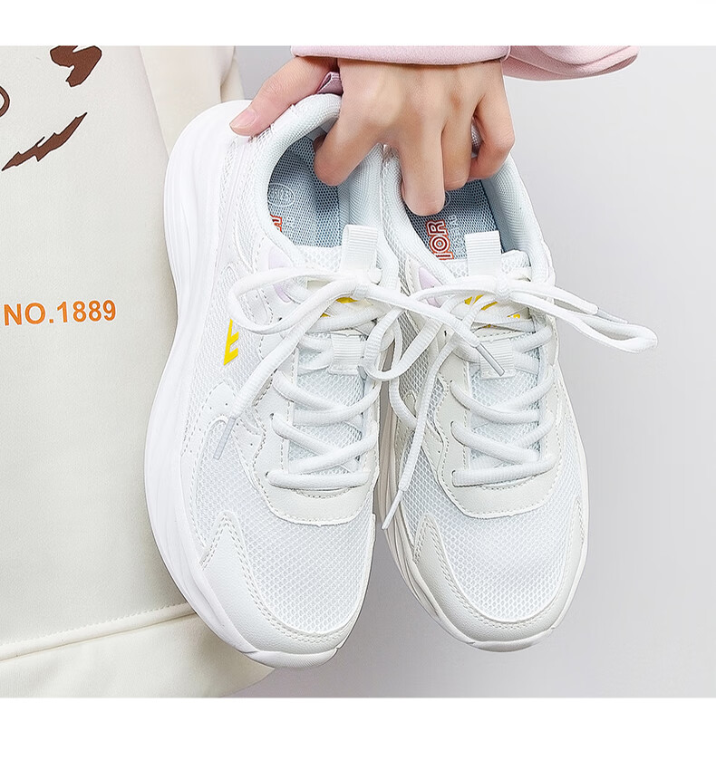 Huili Official Women's Shoes, Summer Breathable Mesh Sneakers, White Women's Shoes, Running Shoes for Women, All Black, Size 42 23