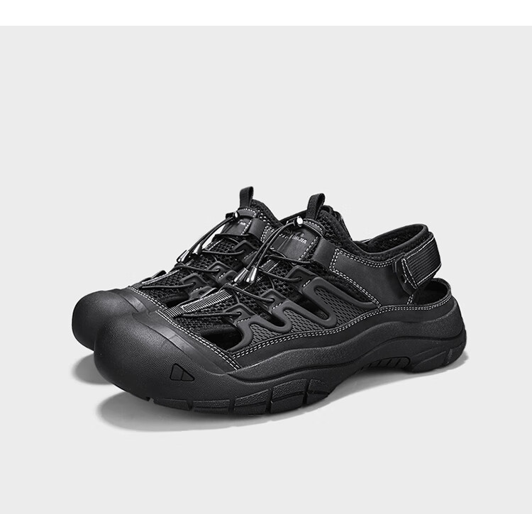 Bull Family Baotou Men's Summer Breathable Hollow Beach Sandals Outdoor Casual Sports Creek Shoes Men's Hole Shoes 62
