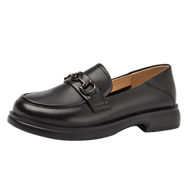 Aokang Official Women's Soft Sole Commuter Loafers Leather Mom Shoes Spring Autumn Casual Oxford British Style Versatile Small Leather Shoes MT