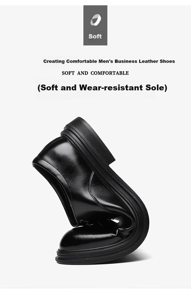 CARTELO Men's Leather Shoes, Business Style 2026 New Formal Wear, Genuine Leather Casual Heightening Wedding Oxford Shoes, Breathable Soft-Soled British Style 4