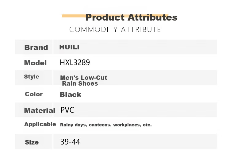 Huili Rain Boots for Men, Non-Slip Waterproof Shoes, Outdoor Wear-Resistant Rubber Shoes, Faux Leather Shoes, Oil-Resistant Chef Work Shoes, 3289 Black, Size 41 3