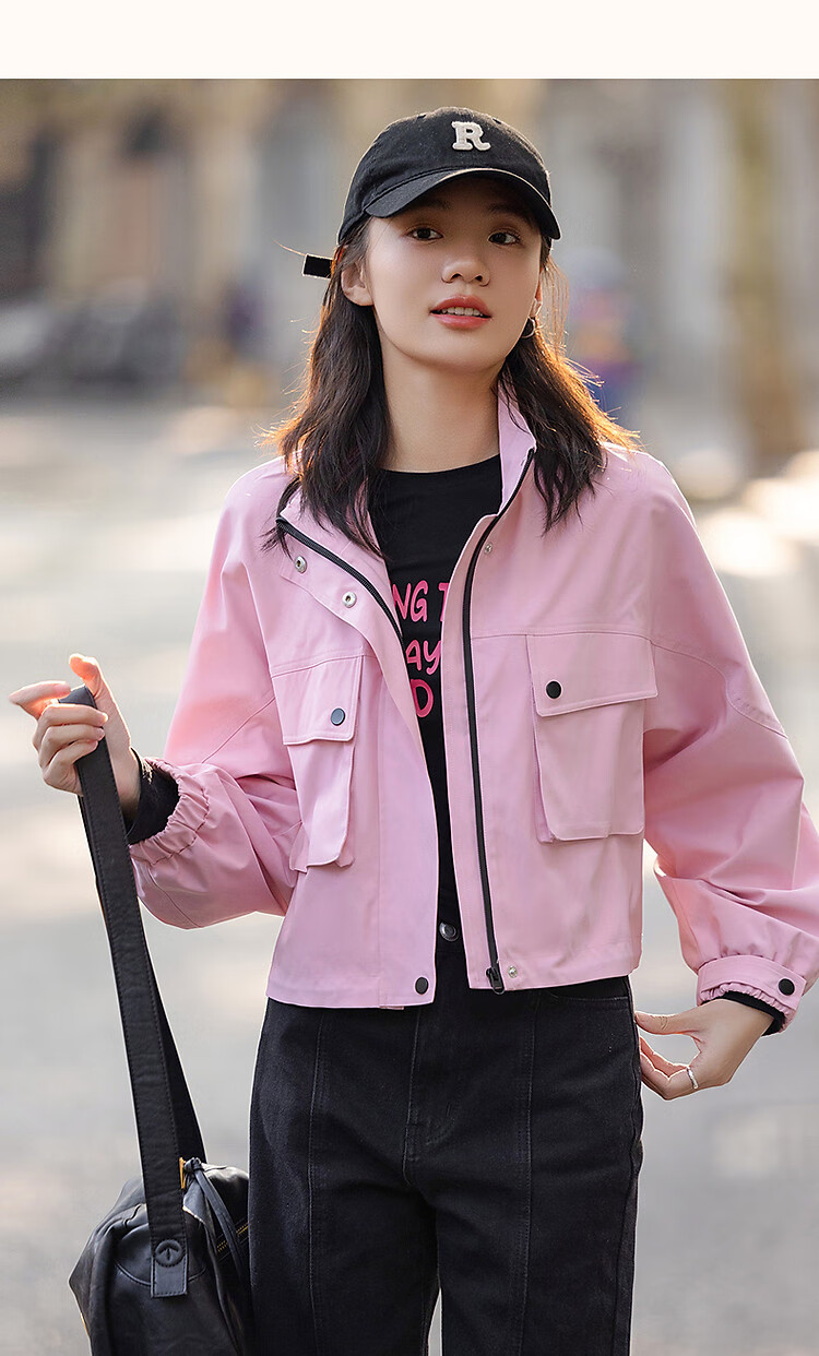 Dme [Nordic Cotton Triple Protection System] Spring Urban Light Outdoor Large Pocket Elastic Waist Drawstring Sleeve Short Women's Jacket 8