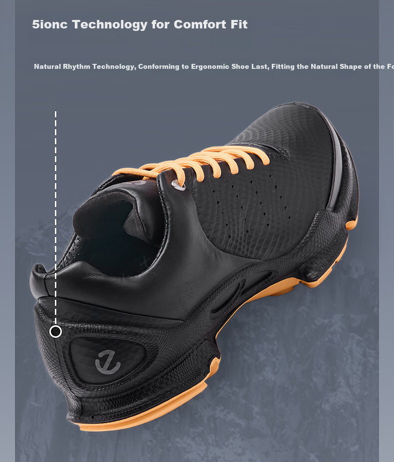 ECCO BIOM C High-End Luxury Hiking Shoes for Women, Walking 800433, Black/mango Yellow, Size 38 3
