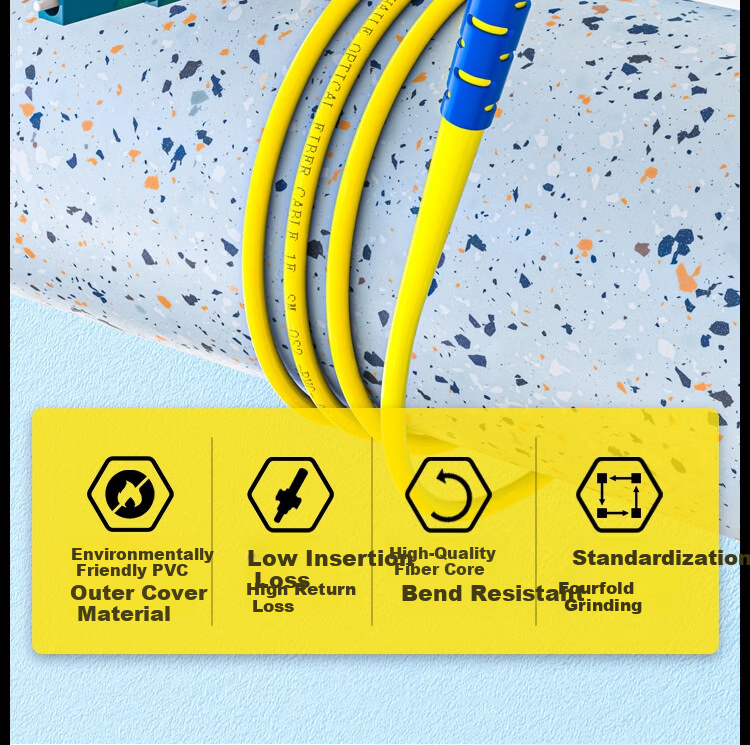 HAILE Telecom-Grade Single-Mode 10 Gigabit Fiber Optic Patch Cable, Single-Mode Single-Core Φ3.0 (LC-SC, 9/125) 1 Meter Fiber Optic Pigtail HJ-1LC 2