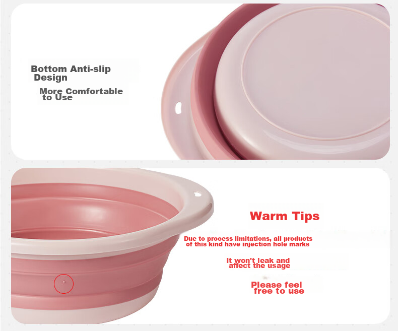 Dipuer Foldable Basin Set of Three Portable Washbasin Adult Basin for Washing Underwear And Clothes Student Dormitory Collapsible Basi 7