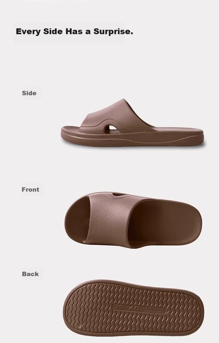 GUOLUOFEI Home Slippers, High-End Feel, Summer Indoor Non-Slip Bathroom Shower Sandals for Women, Coffee Color, Size 43-44 11