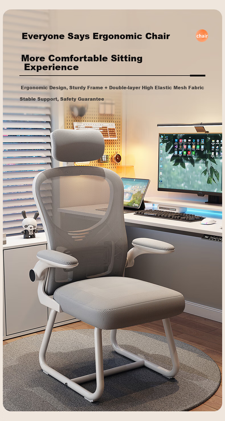 Chibailun Computer Chair, Bow-Shaped Office Chair, Ergonomic Chair for Home Use, Dormitory Chair with Backrest, Study Chair, Gaming Chair for Study Room And E-Sports 3