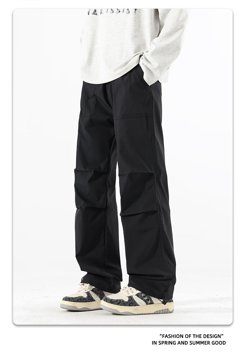 SWAMP AREA Men's Outdoor Sports Pants, Spring And Autumn Soft Shell Versatile Trendy Hiking Trousers, Cargo Pants WS398 White S 12