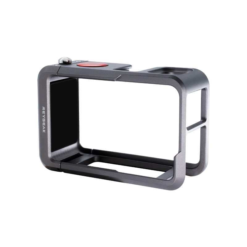 REYGEAK Lightweight Metal Cage Compatible with DJI Action 5 Pro, Action 4, and 3 - Full Protective Frame for Sports Camera Outdoor Vlog Photography Expansion Accessory