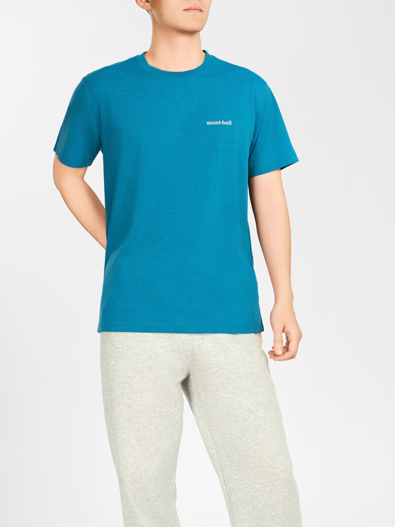 Mont-bell Quick-Dry Men's Breathable Sun-Protective Short Sleeve Outdoor T-Shirt Commuting Hiking Versatile Small Logo Tee 1114686 21