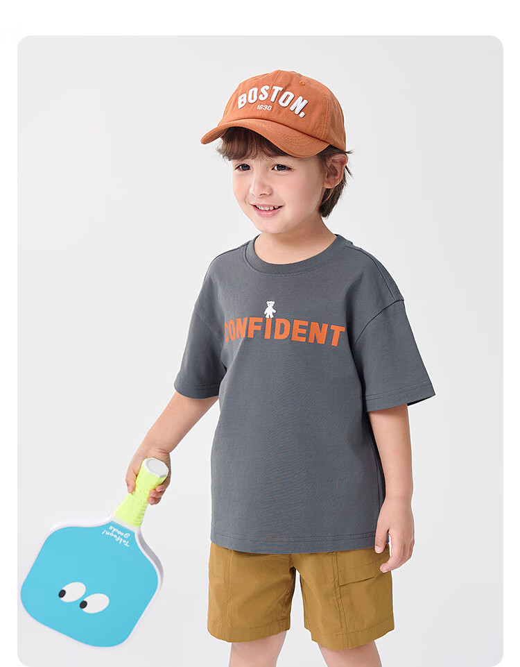 BALABALA Children's Short-Sleeve T-Shirt, Boys And Girls Top, Kids' Clothing Summer Wear [Same As In-Store], 202225117211 9
