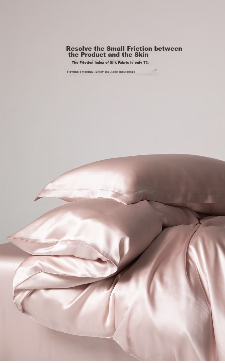 Silk Empress Premium 6A Mulberry Silk 4-Piece Bedding Set 100% Mulberry Silk Bed Linen 200x230cm [Elegant Pink] 10