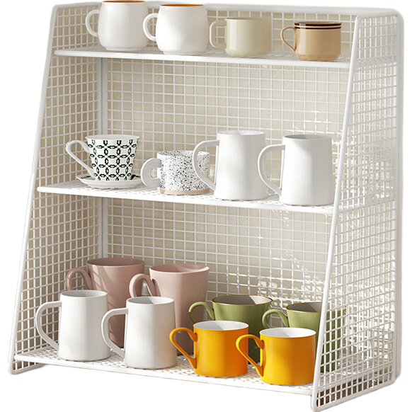 Divider Cup Holder Desktop Storage Rack Tabletop Organizer Multi-Layer Draining Cup Rack for Living Room