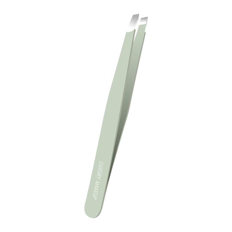 Keqi Anti-Slip Slant Tip Eyebrow Tweezers Hair Removal Tweezers Beard Plucking False Eyelash Tweezers 1 Piece Beginner Makeup Artist