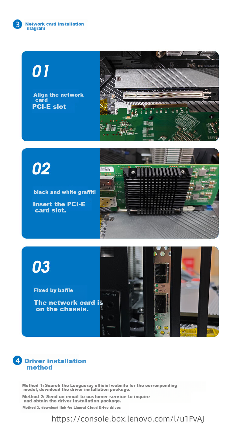 LR-LINK Lianrui LRES2025PT PCIex4 Gigabit Four-Port Server Network Card, Industrial Camera Machine Vision GigE Wired Network Card, Domestic Chip Compatible with I350-T4 15