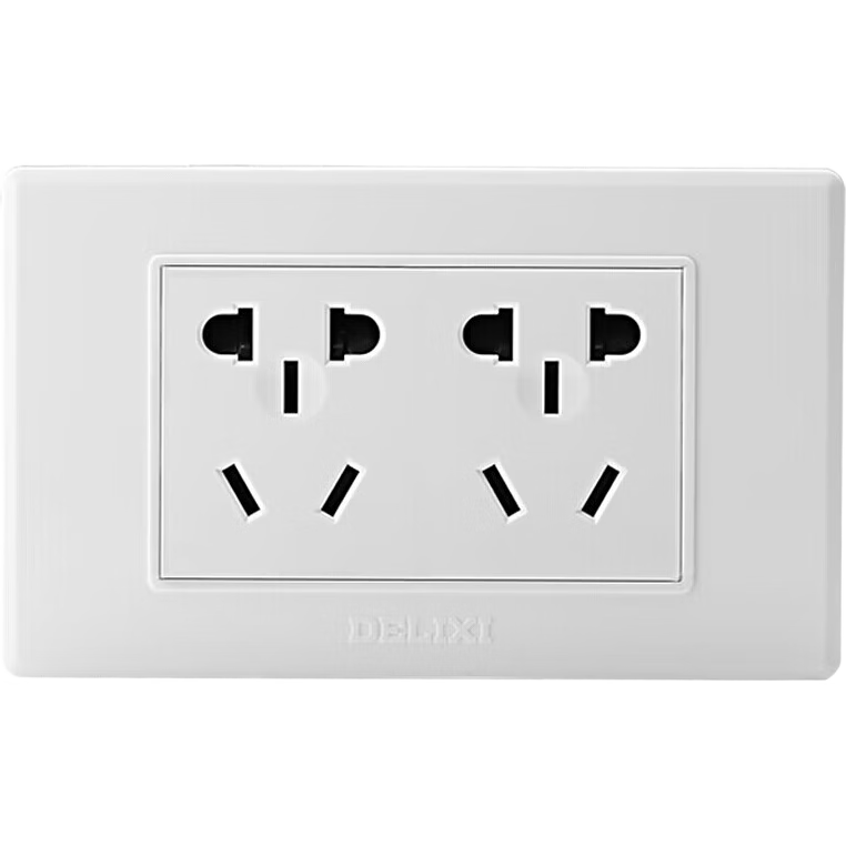 DELIXI Model 118 Two-Outlet Five-Hole Socket, Seven-Hole Multi-Device Charging, 3C Certified MJ1182Z2SX Safe And Durable
