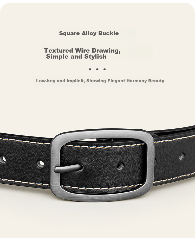 COW Men's Leather Belt with Pin Buckle, Summer Jeans Belt, Casual Birthday Gift for Husband Or Father's Day Present 2