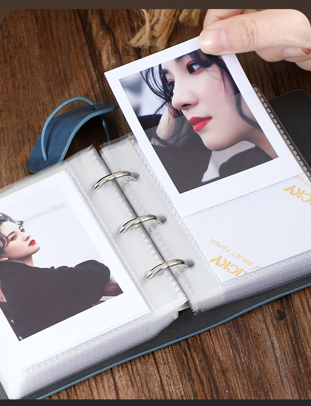 Jiaranheng Photo Album 3-Inch Instant Film Large Capacity Star Card Storage Book Baby Growth Record Train Movie Ticket Postcard Couple Memorial Card Book Turquoise Green 2
