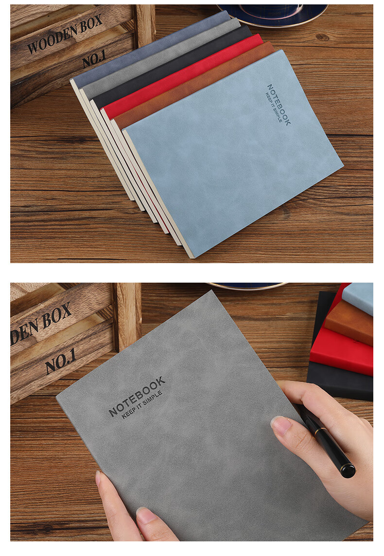 Youbili Simple Business Notebook A5 Office Meeting Notes Diary Leather Cover High-End Thickened Office Notebook 25-175 Black 8