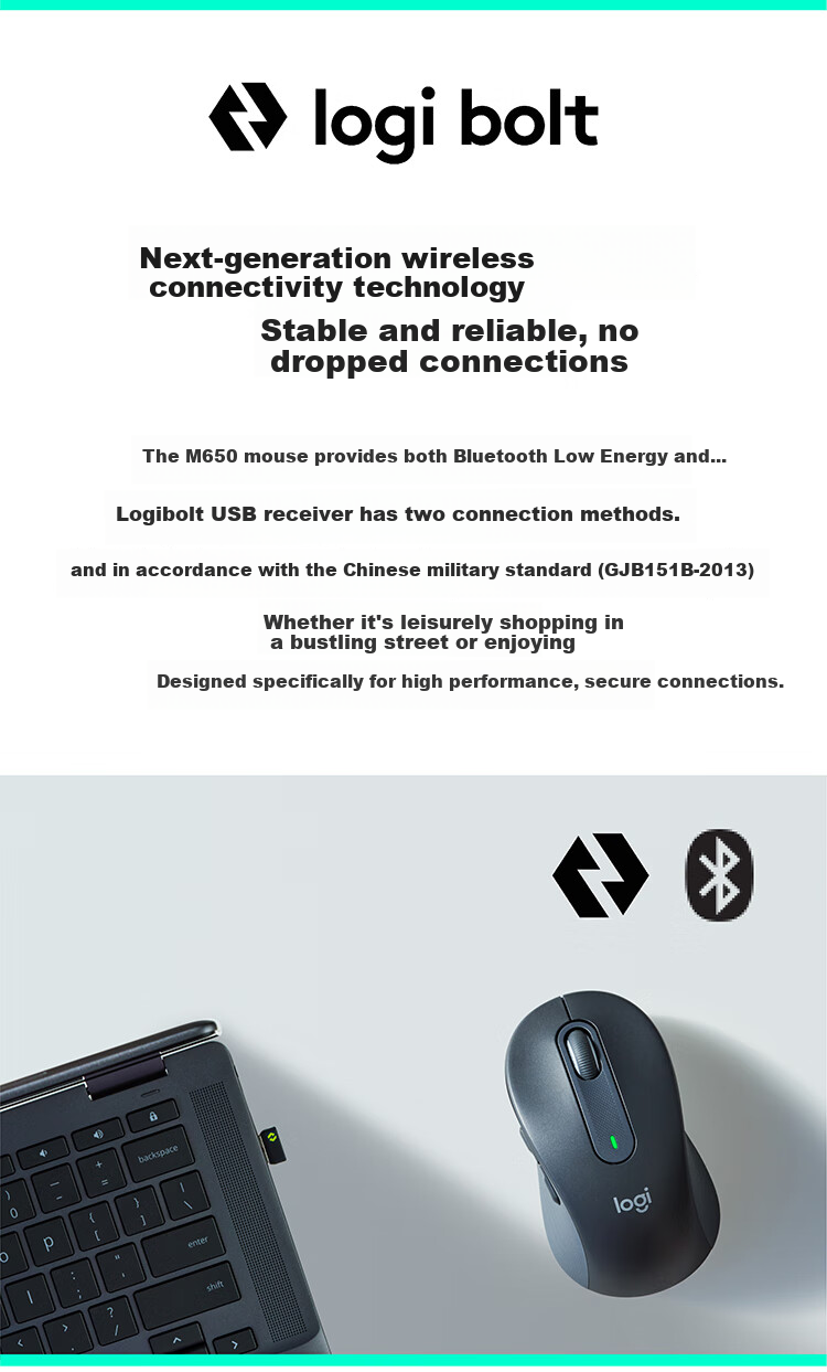 Logitech M650 Enterprise-Grade Wireless Bluetooth Dual-Mode Mouse for Apple And PC, Business Purchase Choice Series Large Hand Size Commercial Version Black L [Bulk Order Discount] 2