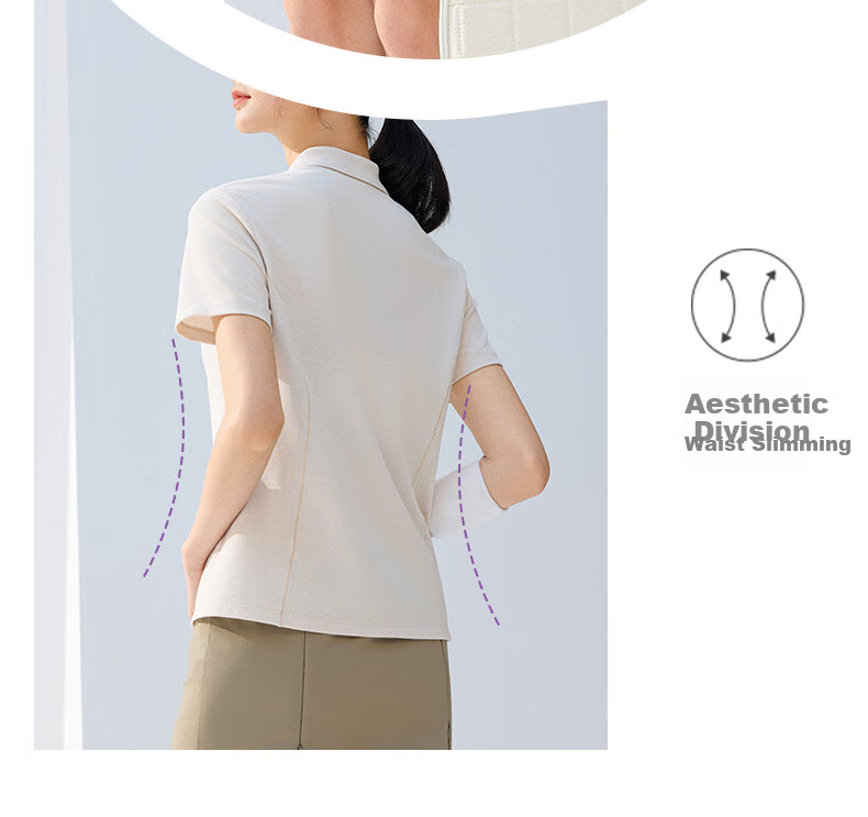 Anta Quick-Dry Polo | Princess Seam Shoulder Half-Zip Short Sleeve Women's Summer New Sun Protection Breathable Top 6